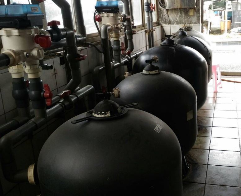 圖1處理用水的沙濾系統