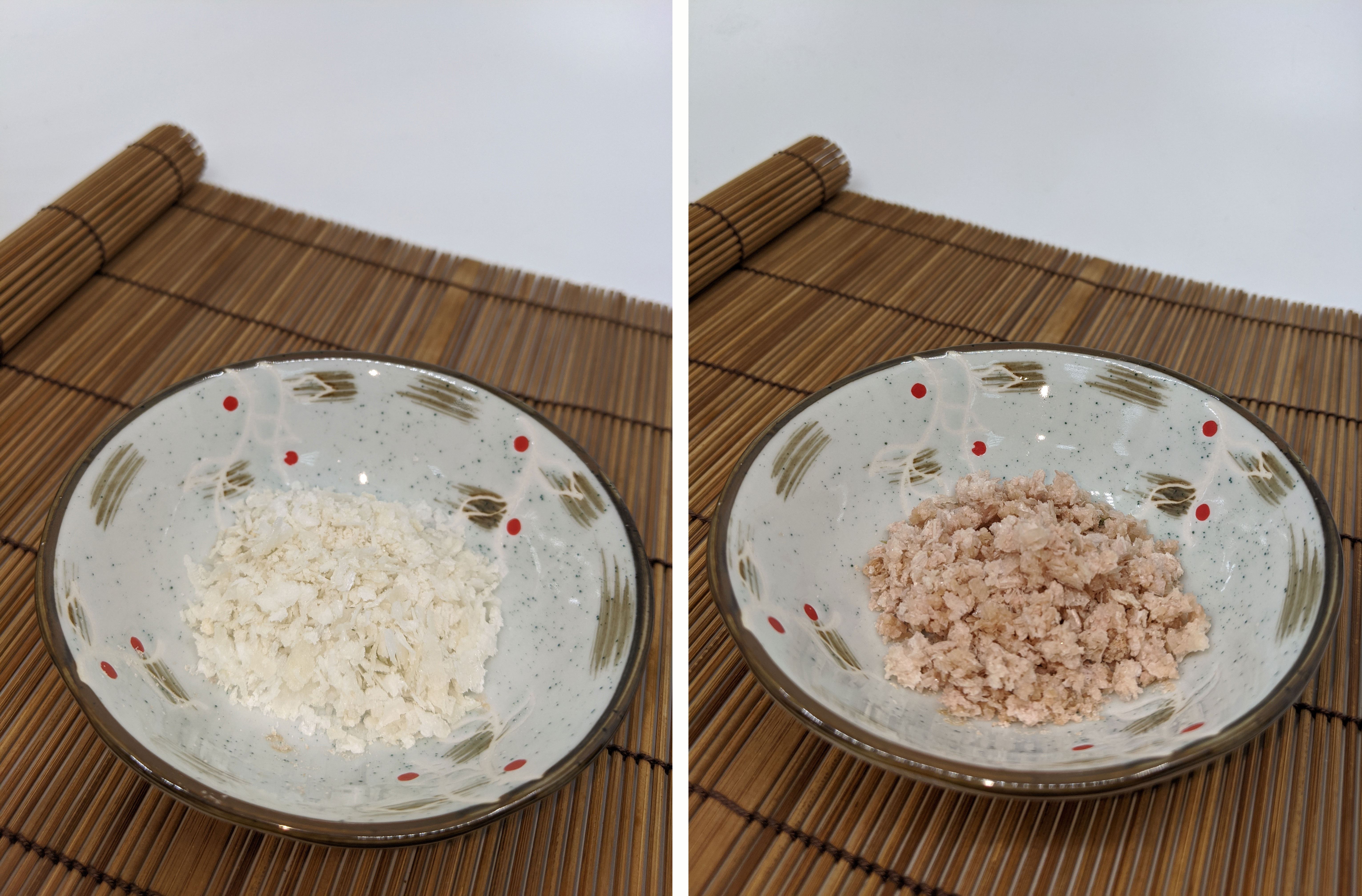 海葡萄藻鹽(左)紅葡萄藻鹽(右)