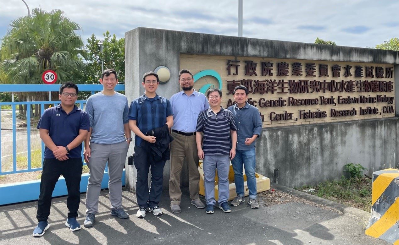 20230315參與本次成果報告會議的國立臺灣海洋大學教師(左二起何攖寧助理教授、黃章文教授、徐德華助理教授、龔紘毅副教授及潘彥儒助理教授)