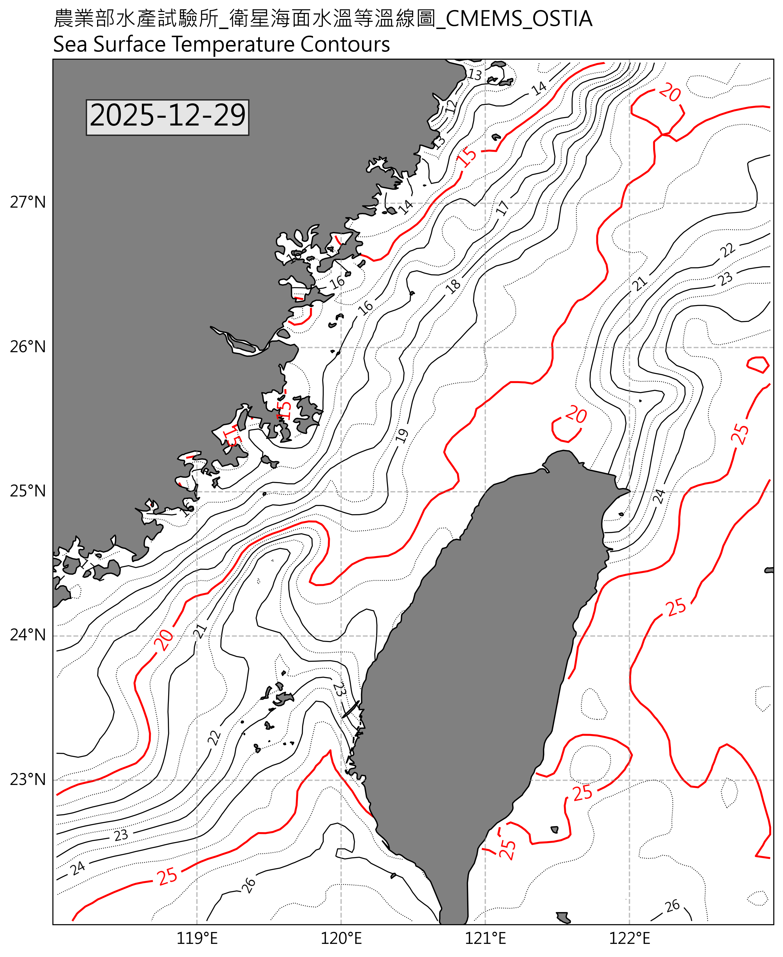 衛星等溫線圖(歐洲)2025-12-29