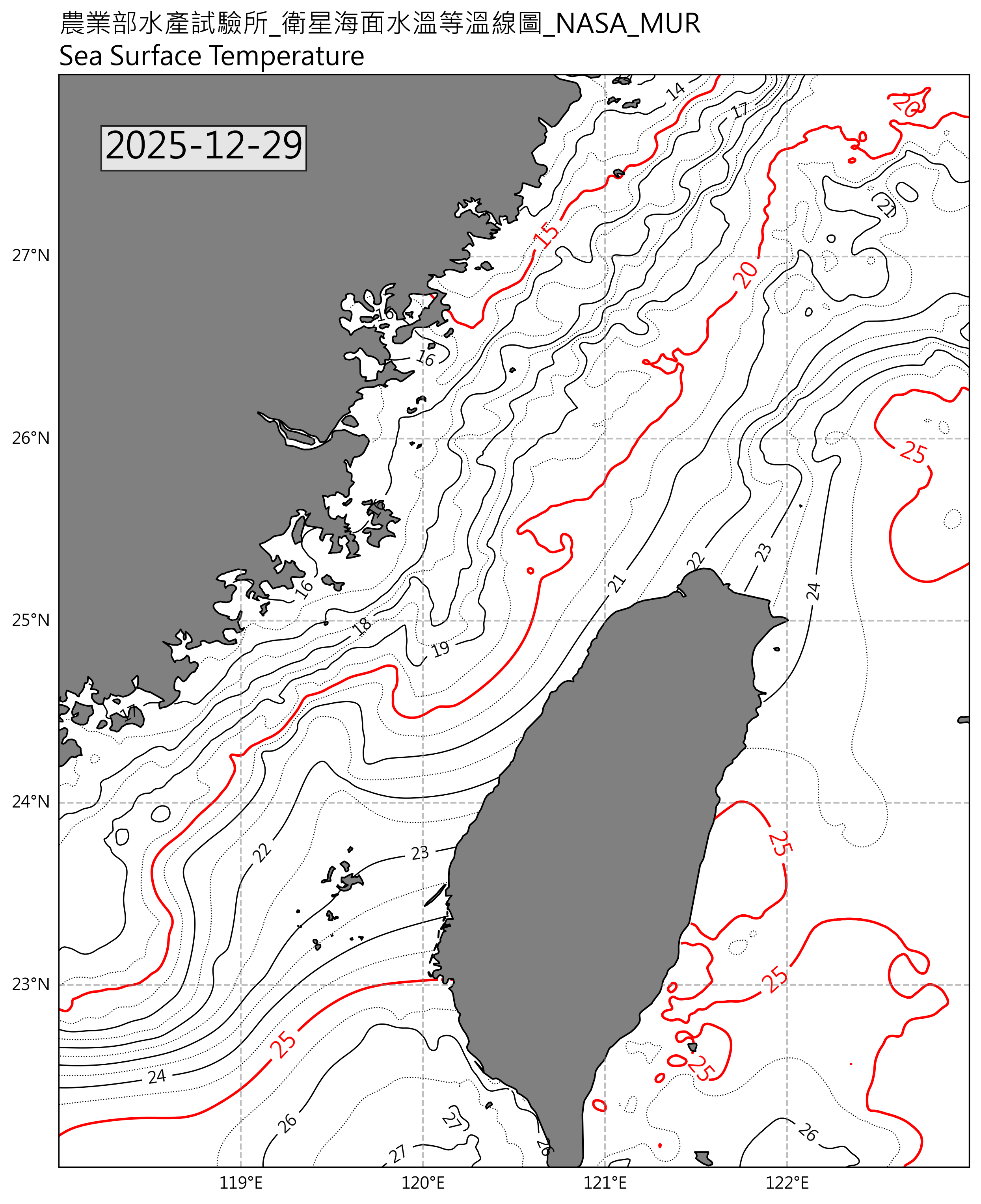 衛星等溫線圖(美國)2025-12-29