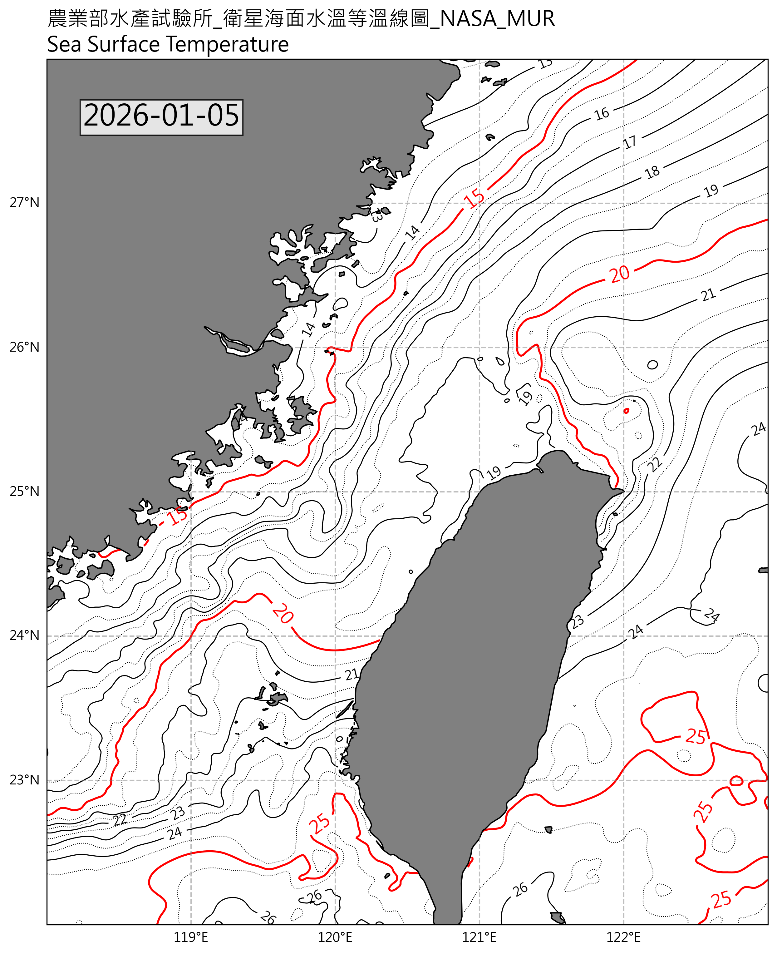 衛星等溫線圖(美國)2026-01-05