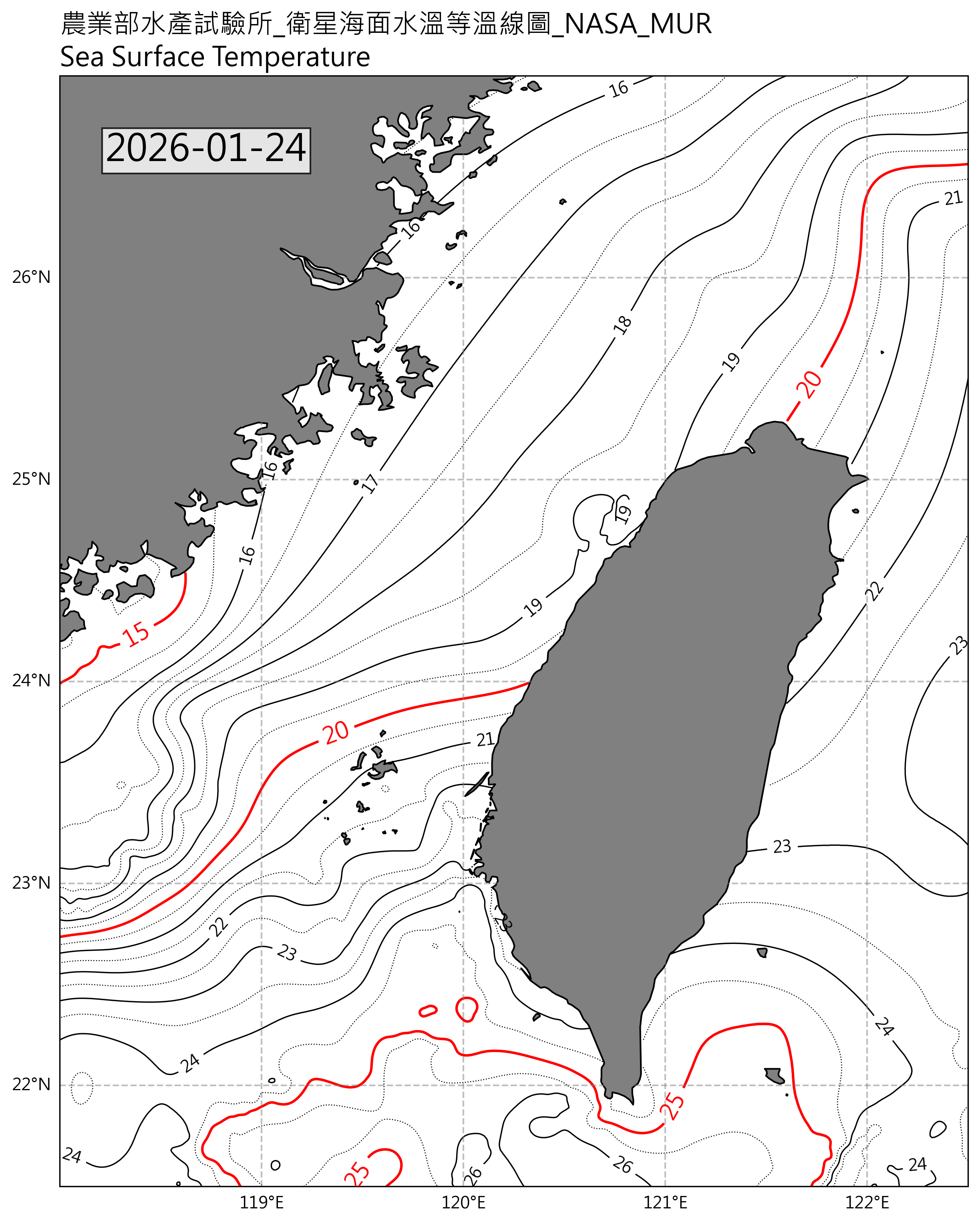 衛星等溫線圖(美國)-2026-01-24