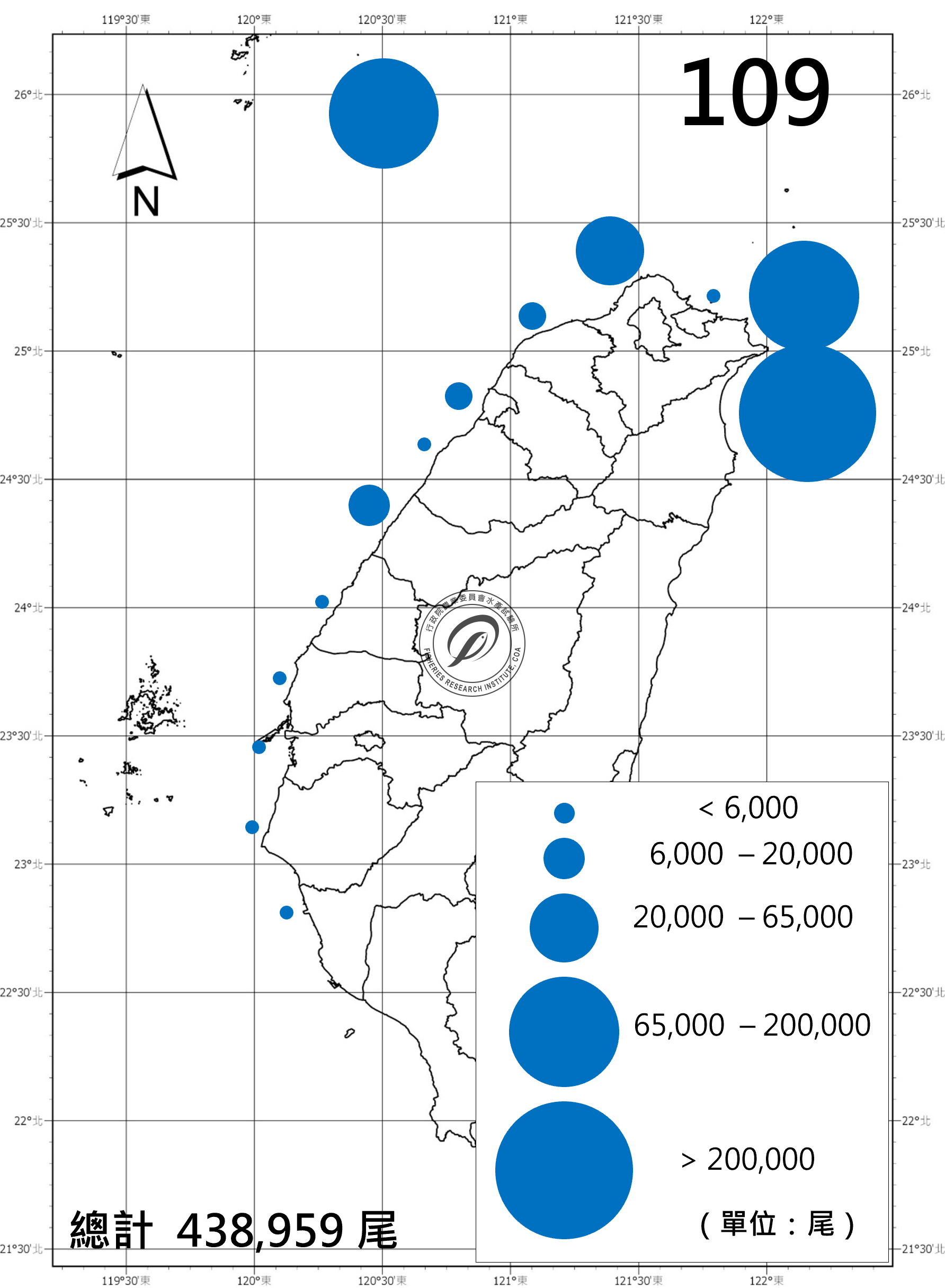 109各海域汛期漁獲情形
