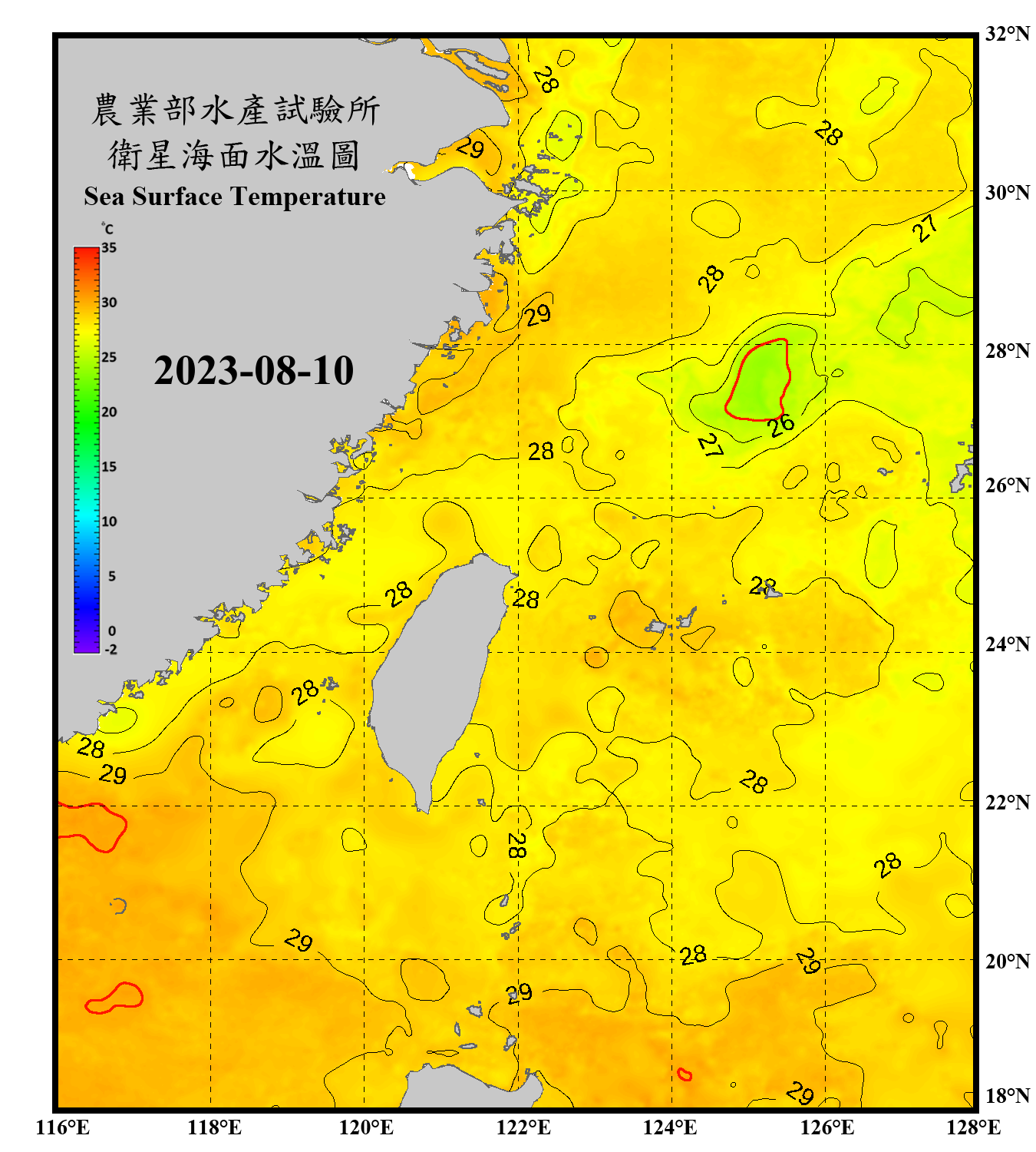 domain-taiwan_20230810090000-JPL-L4_GHRSST-SSTfnd-MUR-GLOB-v02_0-fv04_1_nc_contour