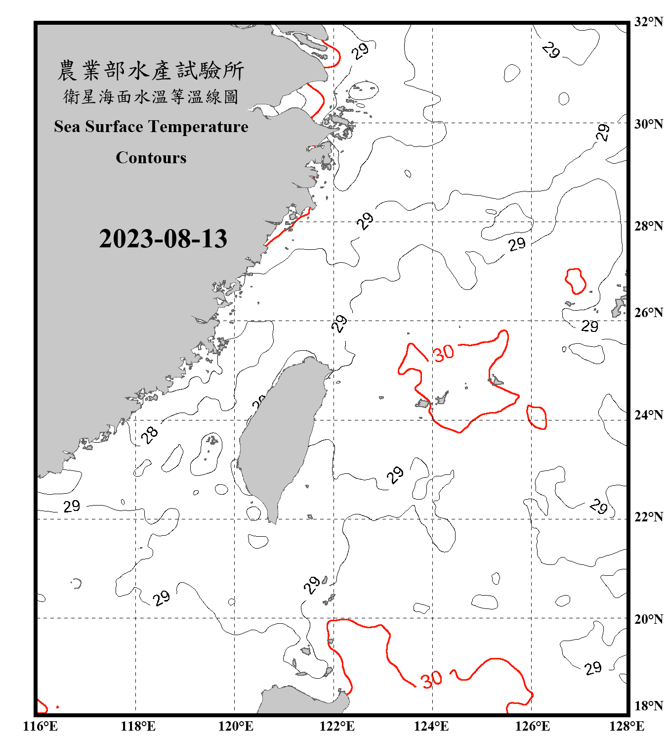 domain-taiwan_20230813090000-JPL-L4_GHRSST-SSTfnd-MUR-GLOB-v02_0-fv04_1_nc_contour_only