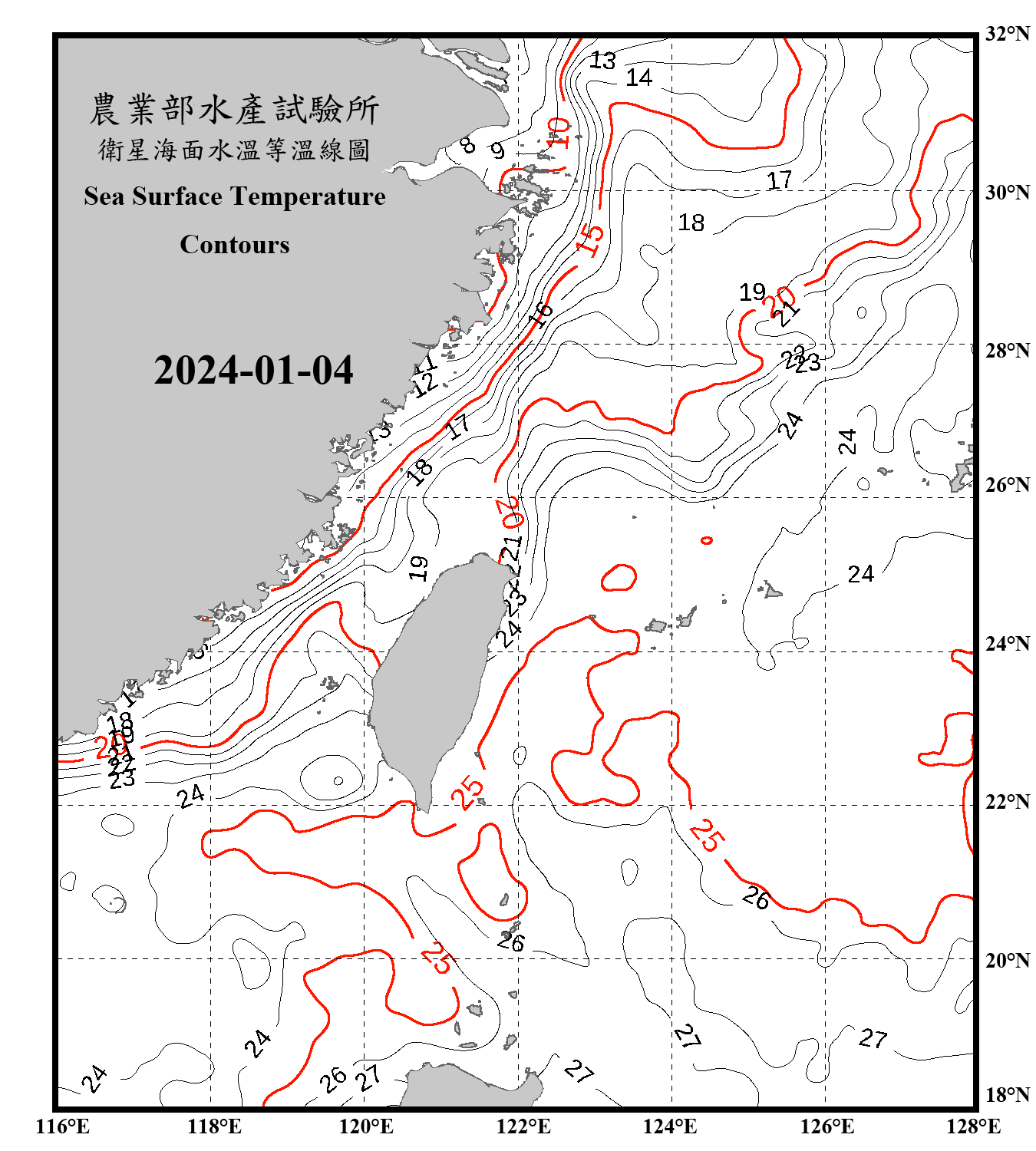 domain-taiwan_20240104090000-JPL-L4_GHRSST-SSTfnd-MUR-GLOB-v02.0-fv04.1.nc_contour_only