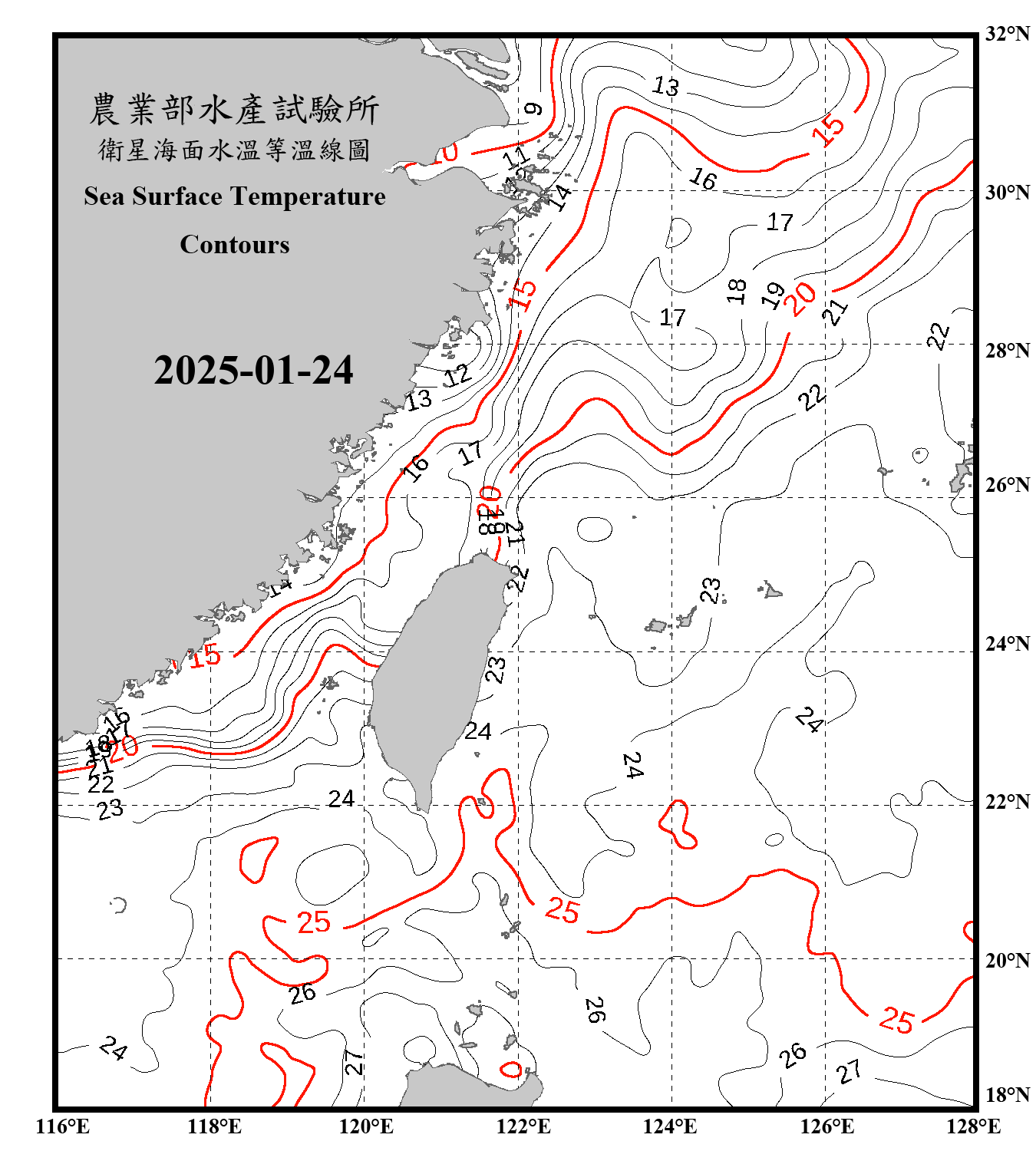 domain-taiwan_20250124090000-JPL-L4_GHRSST-SSTfnd-MUR-GLOB-v02.0-fv04.1.nc_contour_only