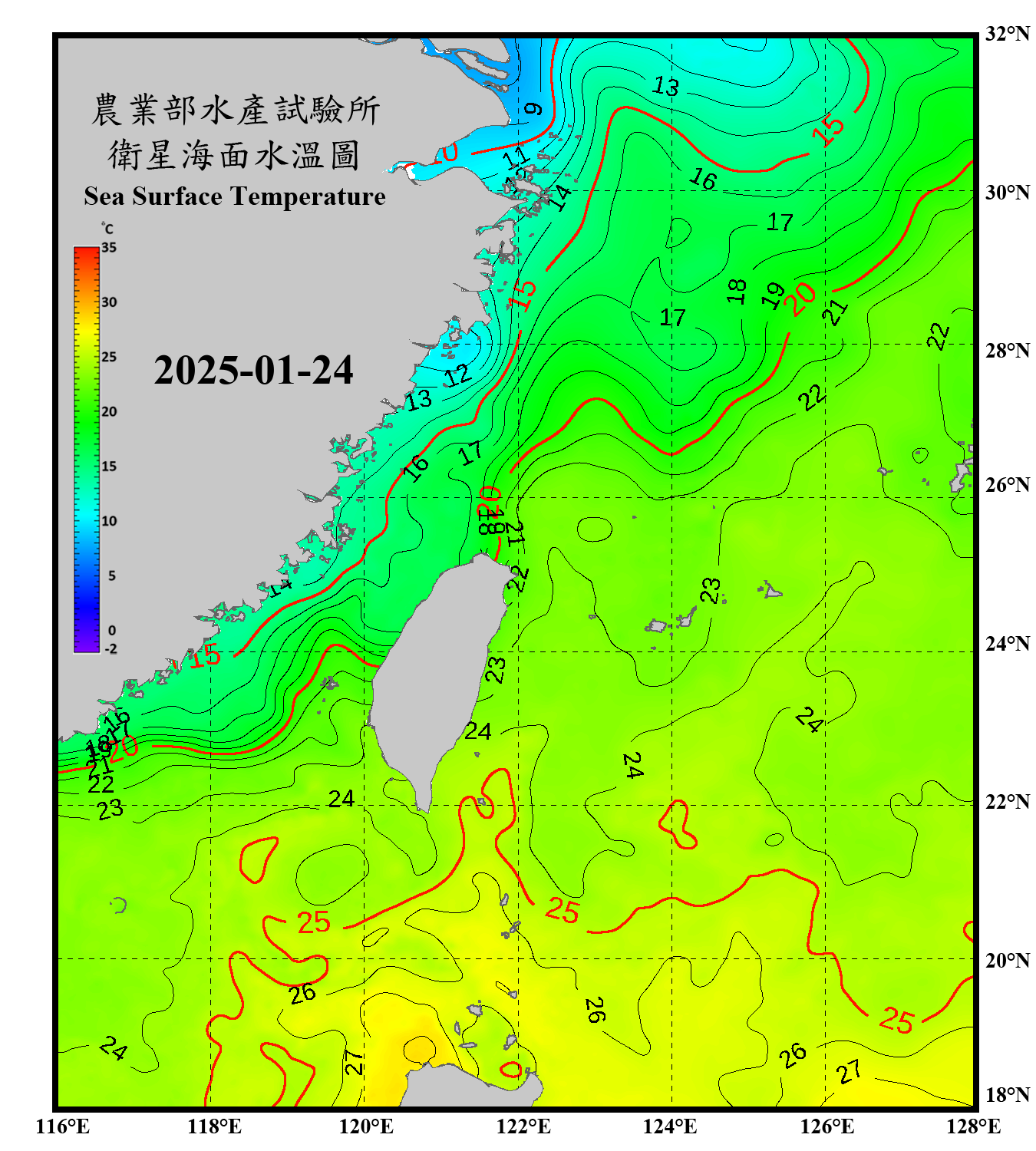 domain-taiwan_20250124090000-JPL-L4_GHRSST-SSTfnd-MUR-GLOB-v02.0-fv04.1.nc_contour
