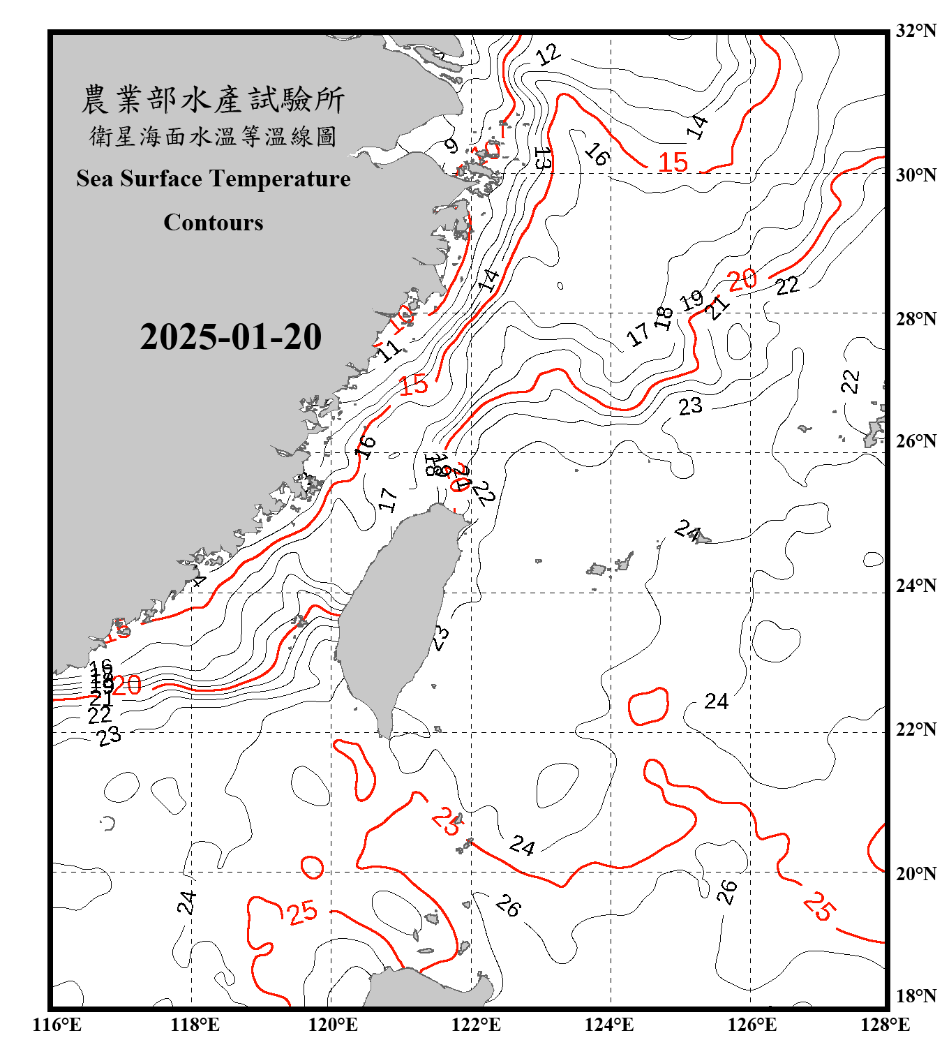 domain-taiwan_20250120090000-JPL-L4_GHRSST-SSTfnd-MUR-GLOB-v02.0-fv04.1.nc_contour_only