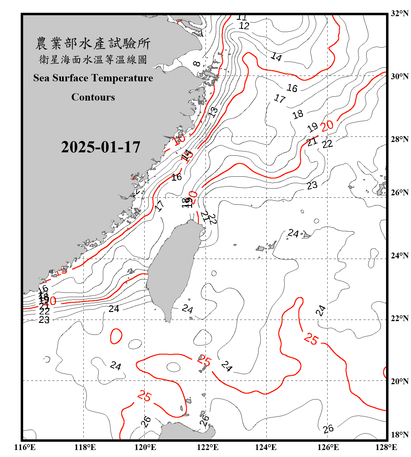 domain-taiwan_20250117090000-JPL-L4_GHRSST-SSTfnd-MUR-GLOB-v02.0-fv04.1.nc_contour_only
