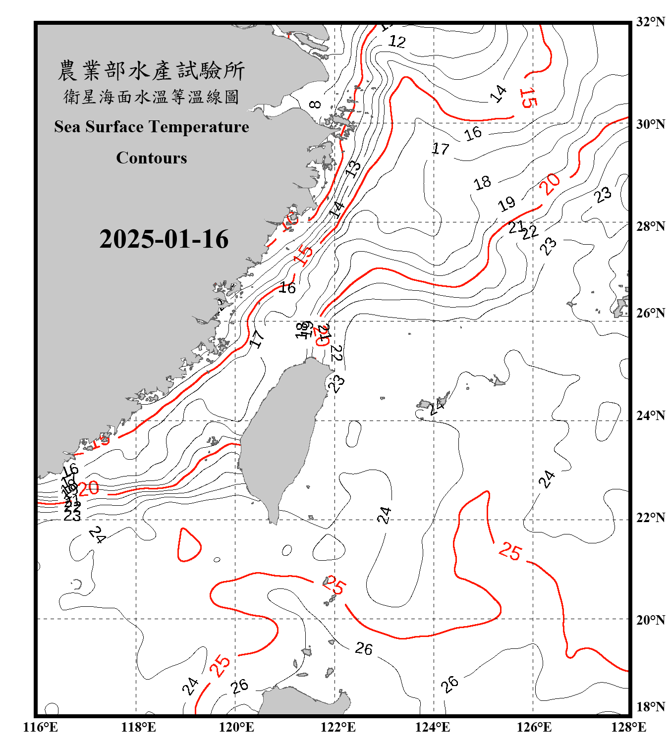 domain-taiwan_20250116090000-JPL-L4_GHRSST-SSTfnd-MUR-GLOB-v02.0-fv04.1.nc_contour_only