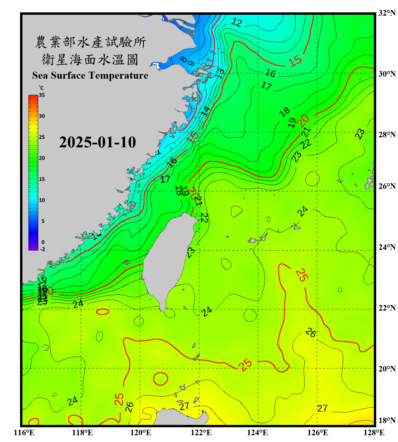 domain-taiwan_20250110090000-JPL-L4_GHRSST-SSTfnd-MUR-GLOB-v02.0-fv04.1.nc_contour