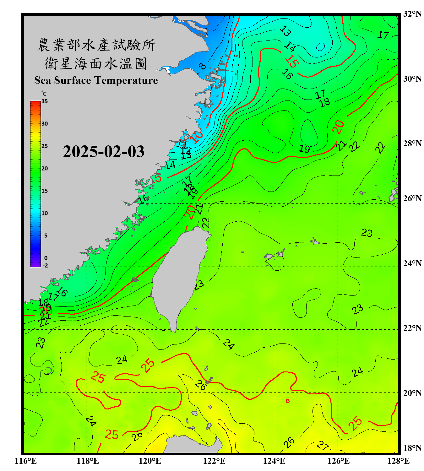 domain-taiwan_20250203090000-JPL-L4_GHRSST-SSTfnd-MUR-GLOB-v02.0-fv04.1.nc_contour