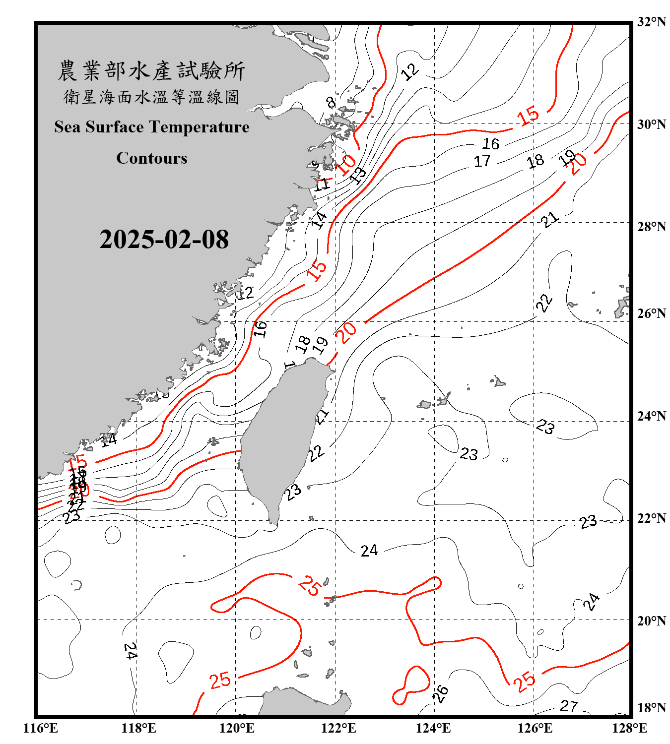 domain-taiwan_20250208090000-JPL-L4_GHRSST-SSTfnd-MUR-GLOB-v02.0-fv04.1.nc_contour_only