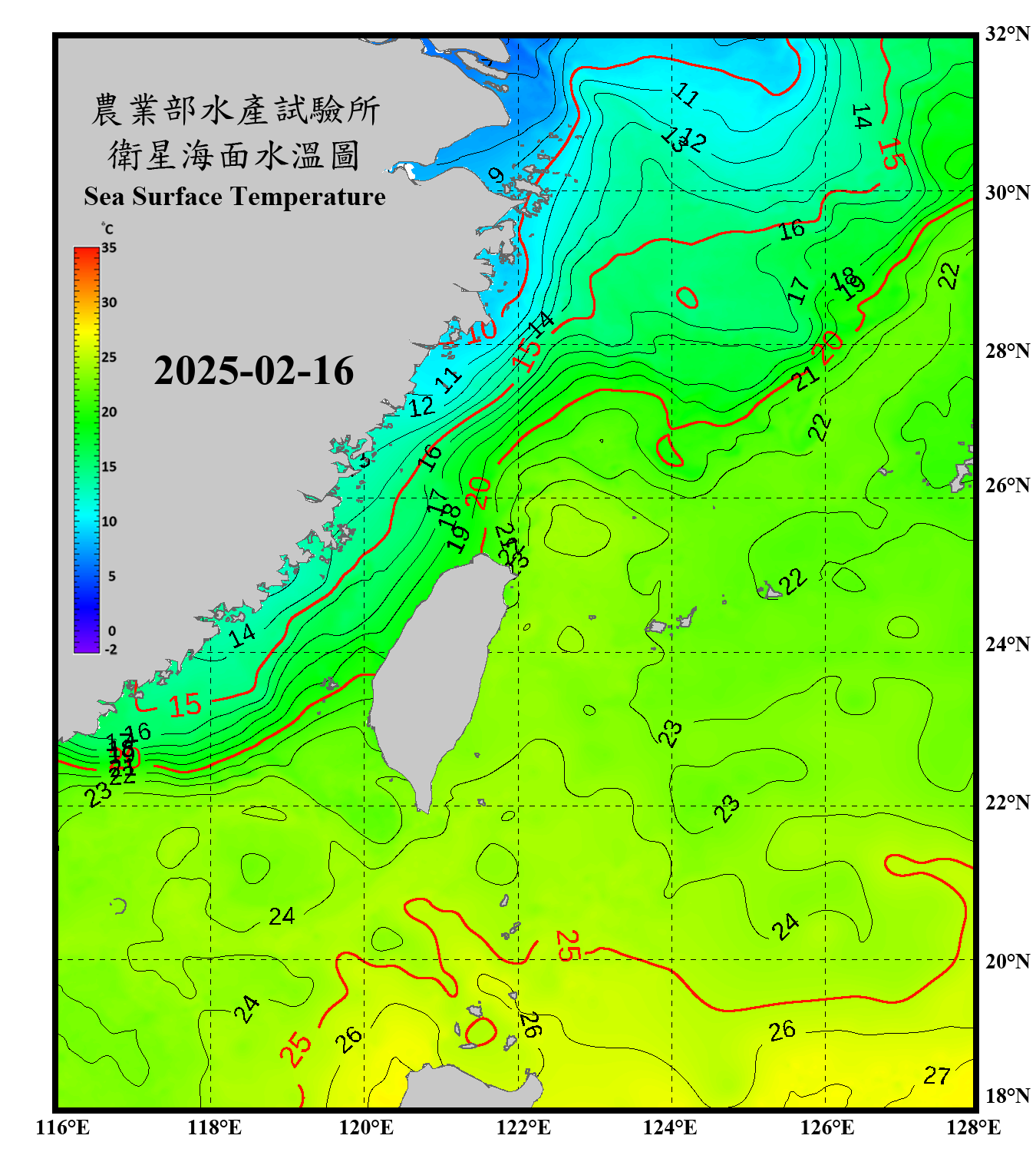 domain-taiwan_20250216090000-JPL-L4_GHRSST-SSTfnd-MUR-GLOB-v02.0-fv04.1.nc_contour