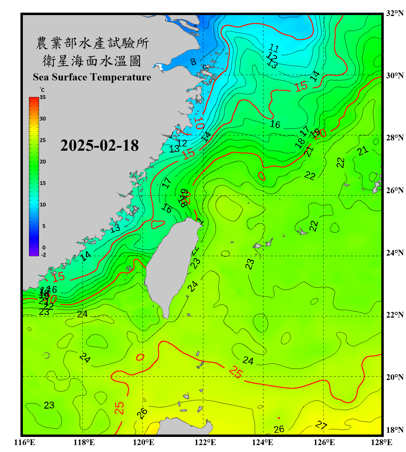 domain-taiwan_20250218090000-JPL-L4_GHRSST-SSTfnd-MUR-GLOB-v02.0-fv04.1.nc_contour