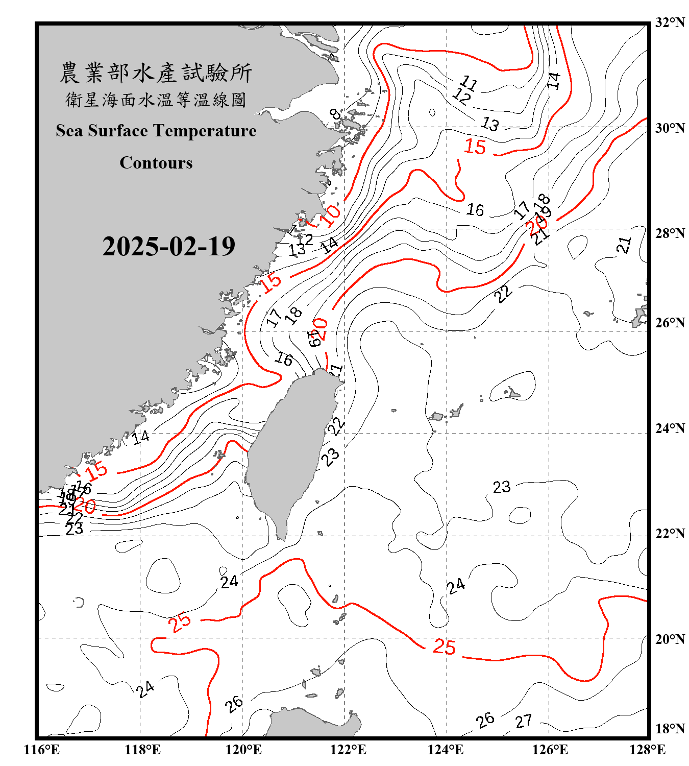 domain-taiwan_20250219090000-JPL-L4_GHRSST-SSTfnd-MUR-GLOB-v02.0-fv04.1.nc_contour_only