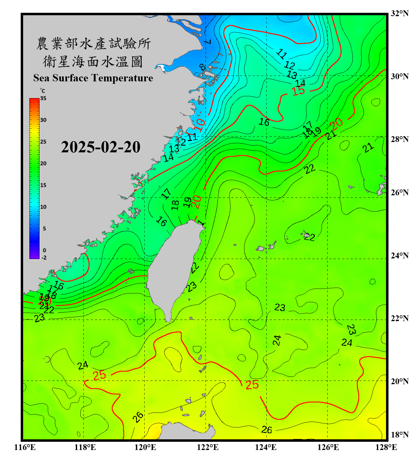 domain-taiwan_20250220090000-JPL-L4_GHRSST-SSTfnd-MUR-GLOB-v02.0-fv04.1.nc_contour