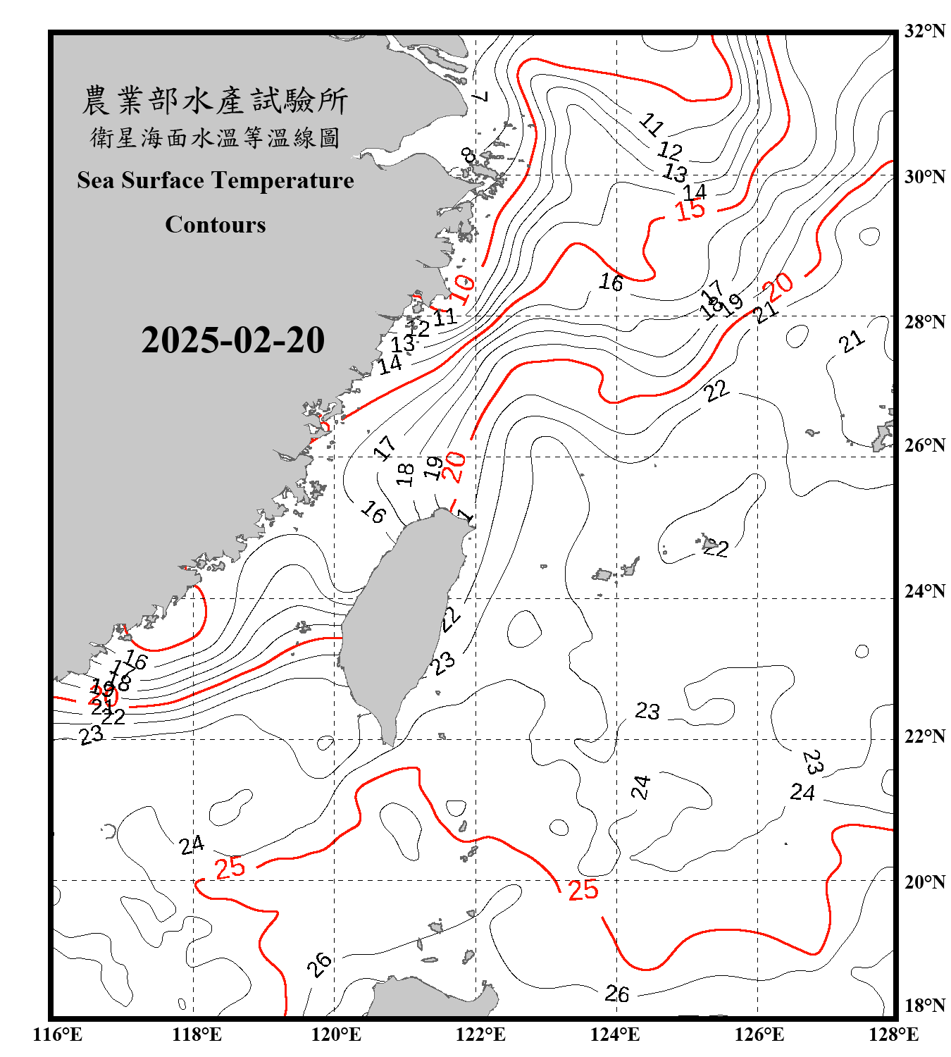 domain-taiwan_20250220090000-JPL-L4_GHRSST-SSTfnd-MUR-GLOB-v02.0-fv04.1.nc_contour