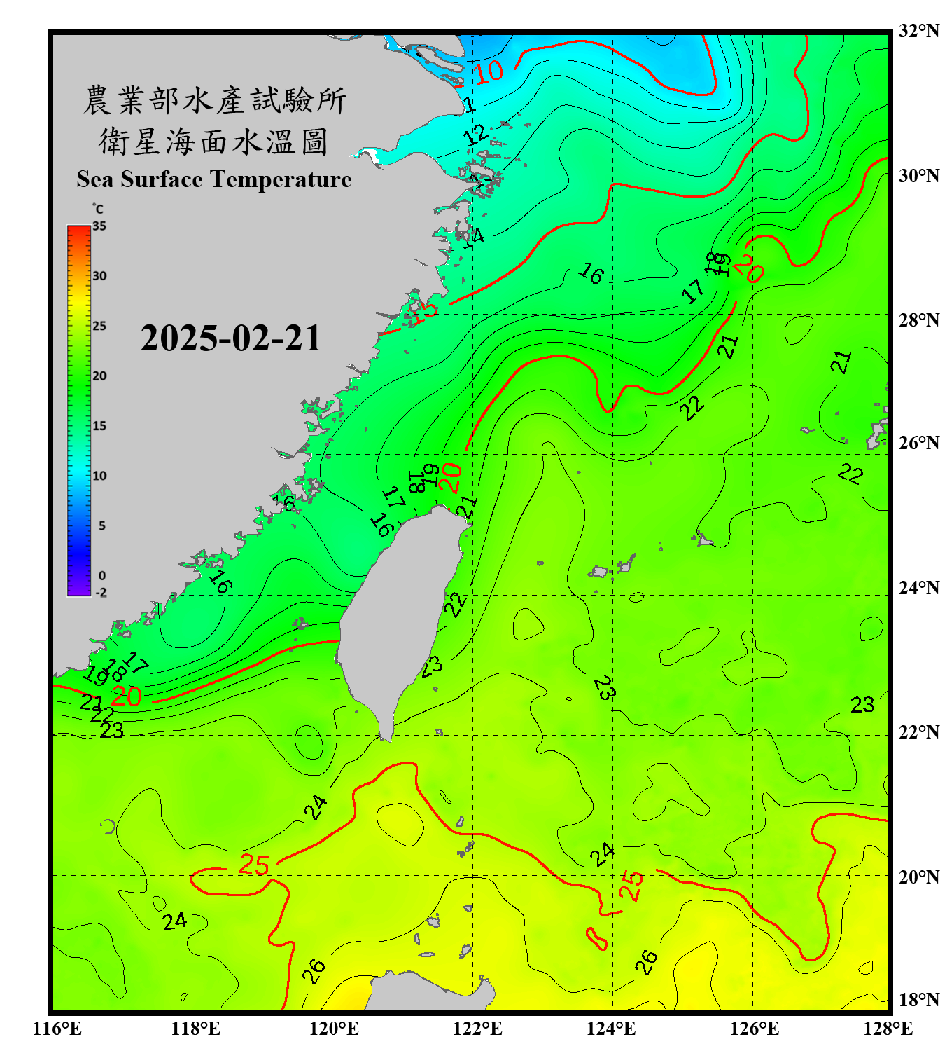 domain-taiwan_20250221090000-JPL-L4_GHRSST-SSTfnd-MUR-GLOB-v02.0-fv04.1.nc_contour