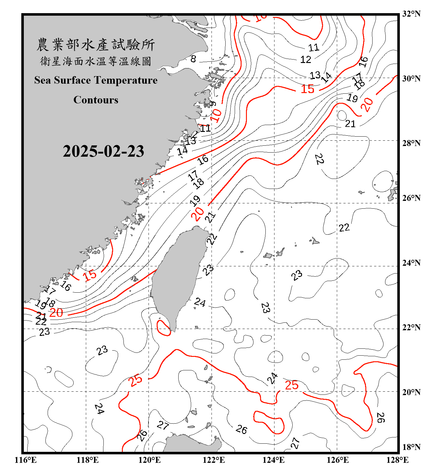 domain-taiwan_20250223090000-JPL-L4_GHRSST-SSTfnd-MUR-GLOB-v02.0-fv04.1.nc_contour_only
