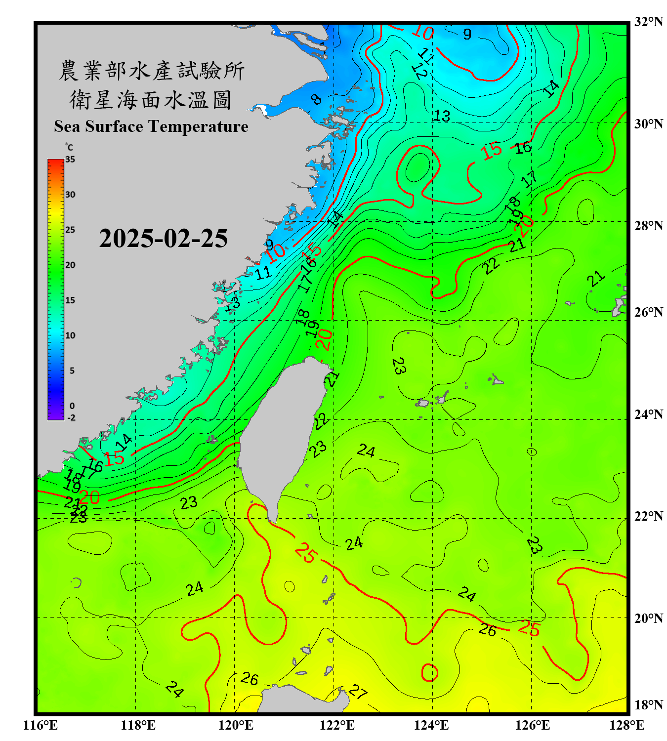 domain-taiwan_20250225090000-JPL-L4_GHRSST-SSTfnd-MUR-GLOB-v02.0-fv04.1.nc_contour