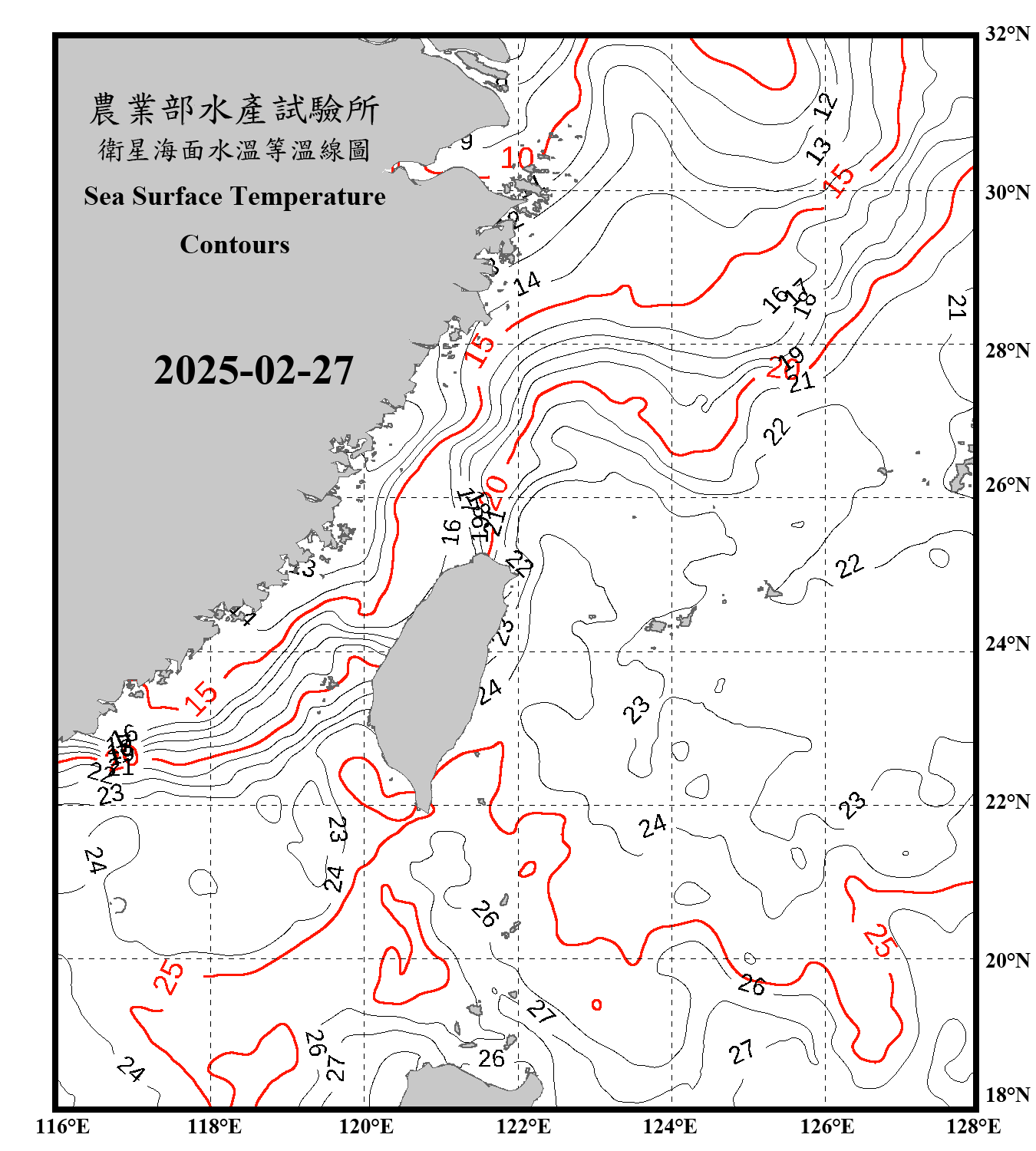 domain-taiwan_20250227090000-JPL-L4_GHRSST-SSTfnd-MUR-GLOB-v02.0-fv04.1.nc_contour_only