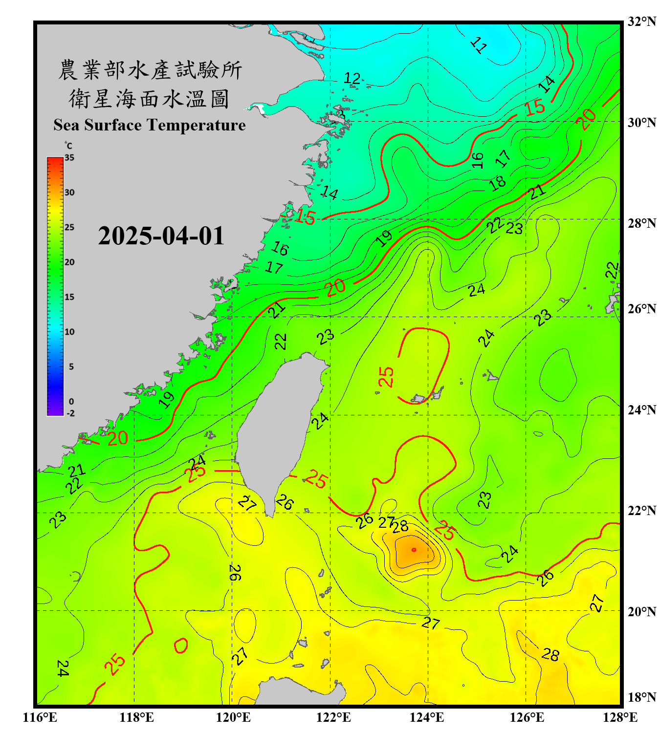 domain-taiwan_20250401090000-JPL-L4_GHRSST-SSTfnd-MUR-GLOB-v02.0-fv04.1.nc_contour