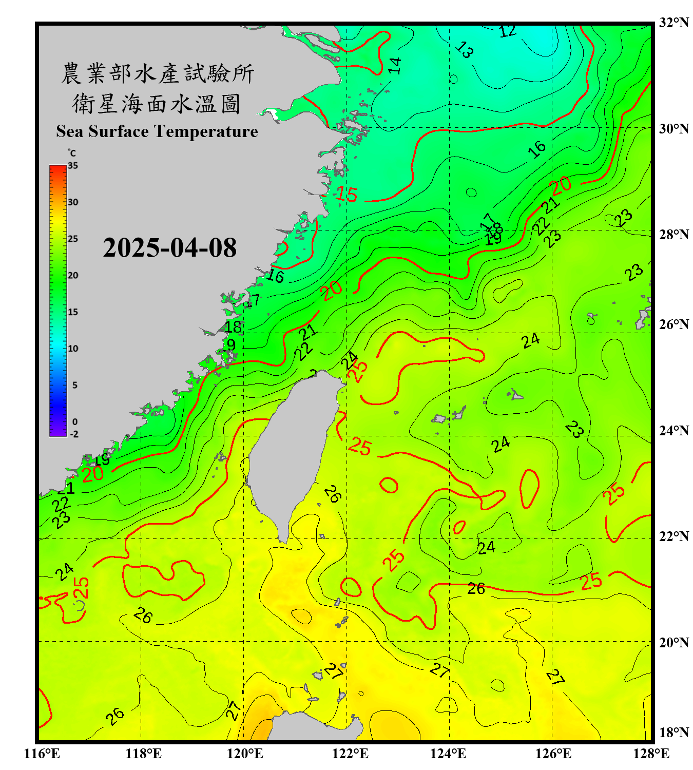 domain-taiwan_20250408090000-JPL-L4_GHRSST-SSTfnd-MUR-GLOB-v02.0-fv04.1.nc_contour