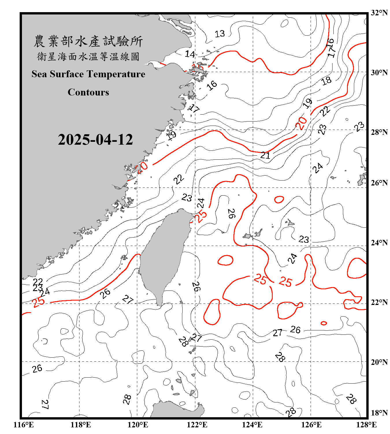 domain-taiwan_20250412090000-JPL-L4_GHRSST-SSTfnd-MUR-GLOB-v02.0-fv04.1.nc_contour_only