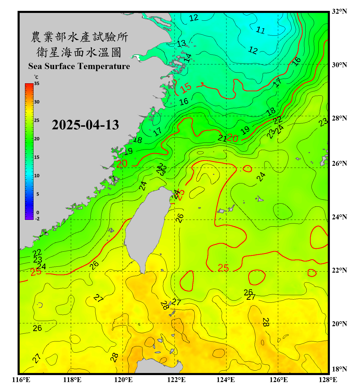 domain-taiwan_20250413090000-JPL-L4_GHRSST-SSTfnd-MUR-GLOB-v02.0-fv04.1.nc_contour