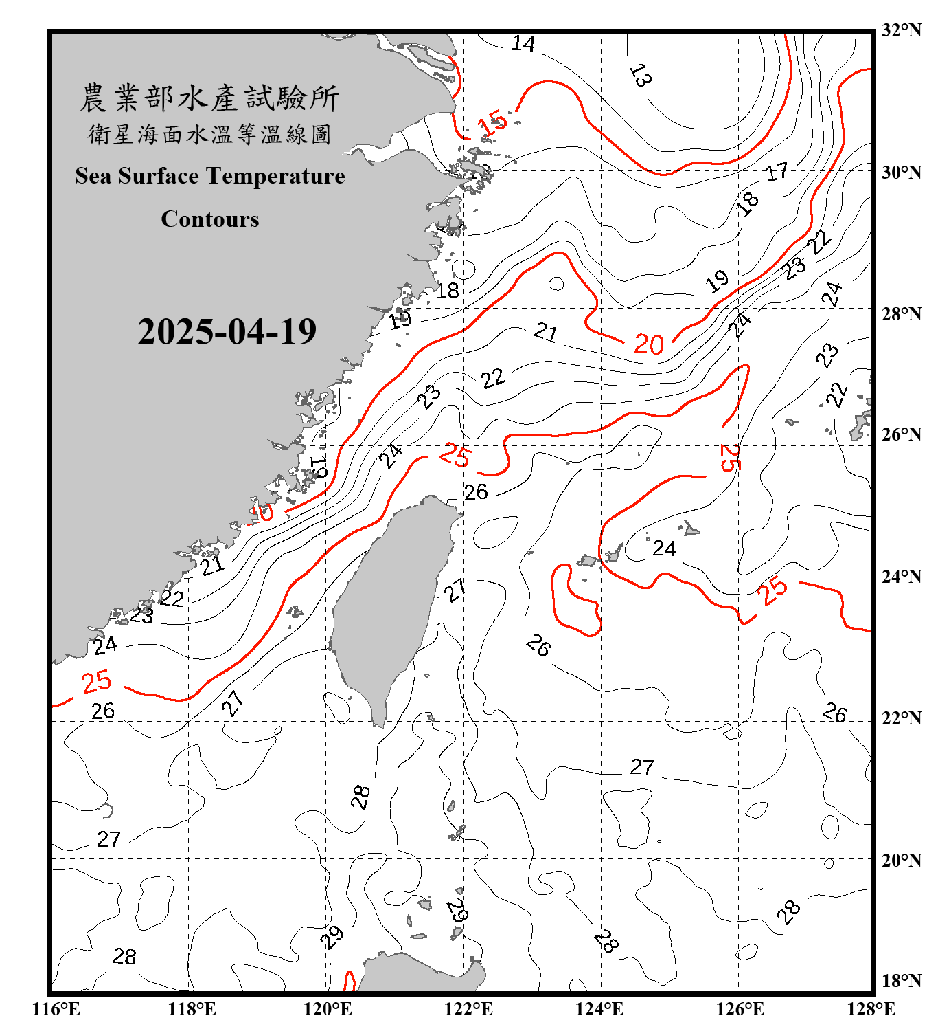 domain-taiwan_20250419090000-JPL-L4_GHRSST-SSTfnd-MUR-GLOB-v02.0-fv04.1.nc_contour_only