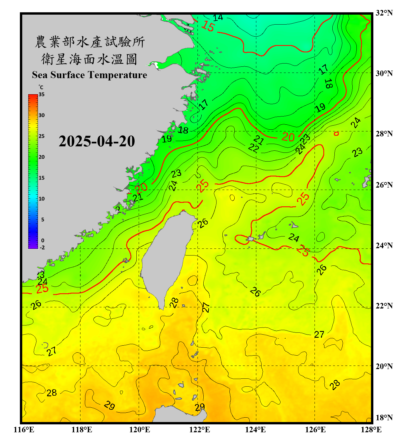 domain-taiwan_20250420090000-JPL-L4_GHRSST-SSTfnd-MUR-GLOB-v02.0-fv04.1.nc_contour