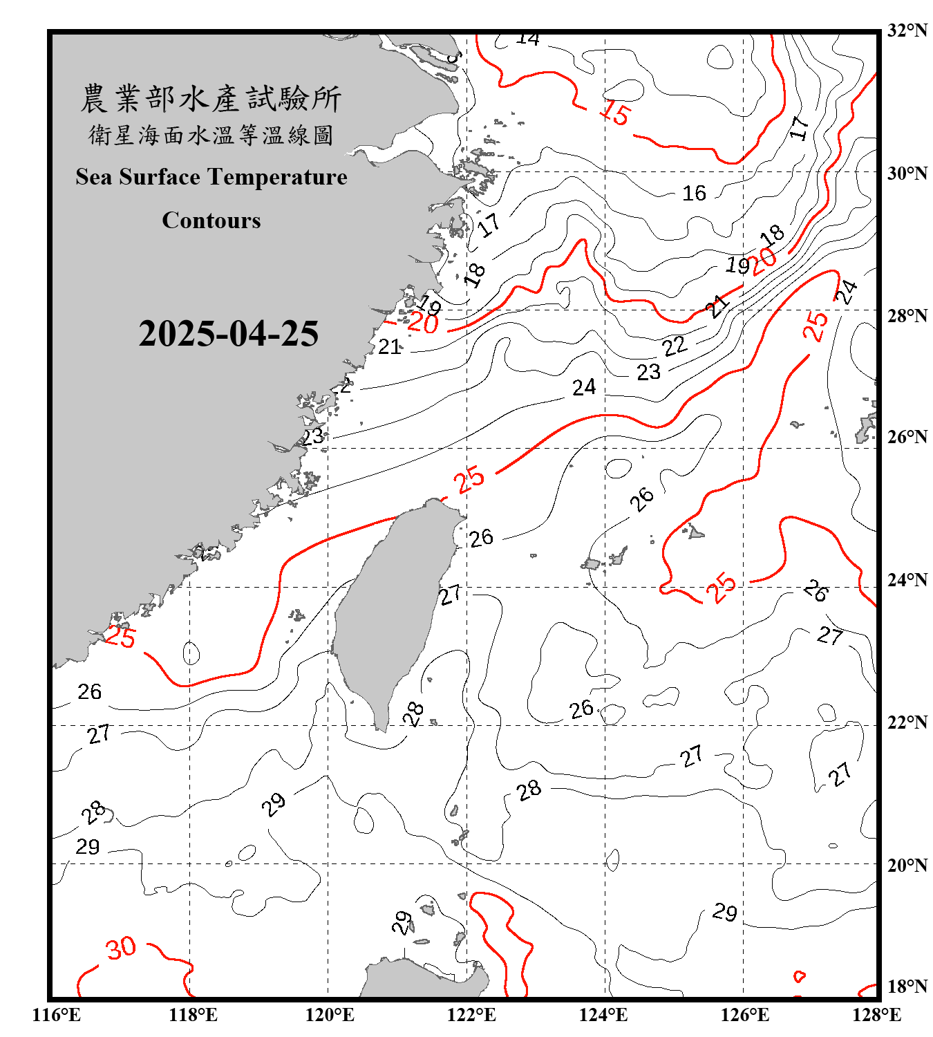 domain-taiwan_20250425090000-JPL-L4_GHRSST-SSTfnd-MUR-GLOB-v02.0-fv04.1.nc_contour_only