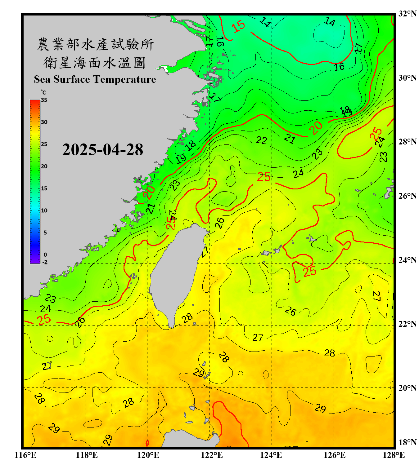 domain-taiwan_20250428090000-JPL-L4_GHRSST-SSTfnd-MUR-GLOB-v02.0-fv04.1.nc_contour