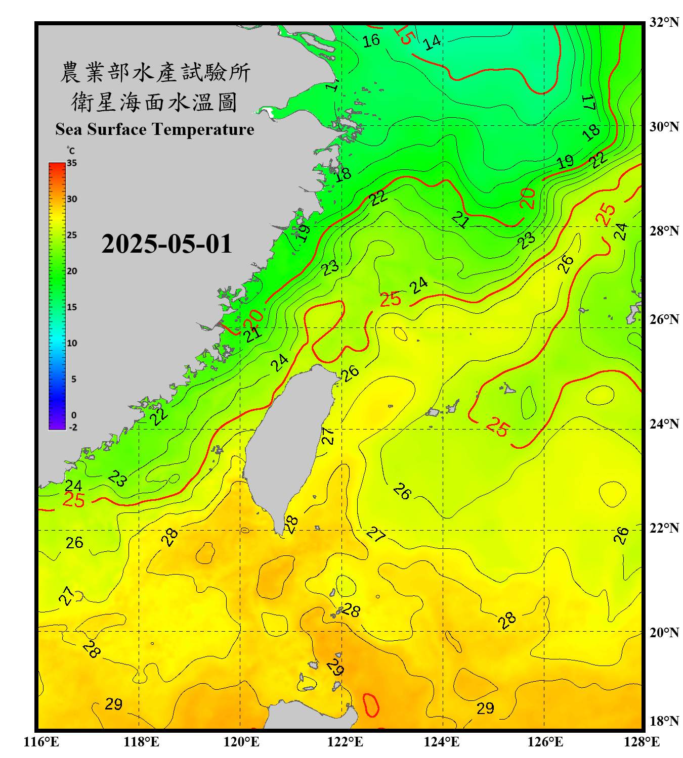 domain-taiwan_20250501090000-JPL-L4_GHRSST-SSTfnd-MUR-GLOB-v02.0-fv04.1.nc_contour