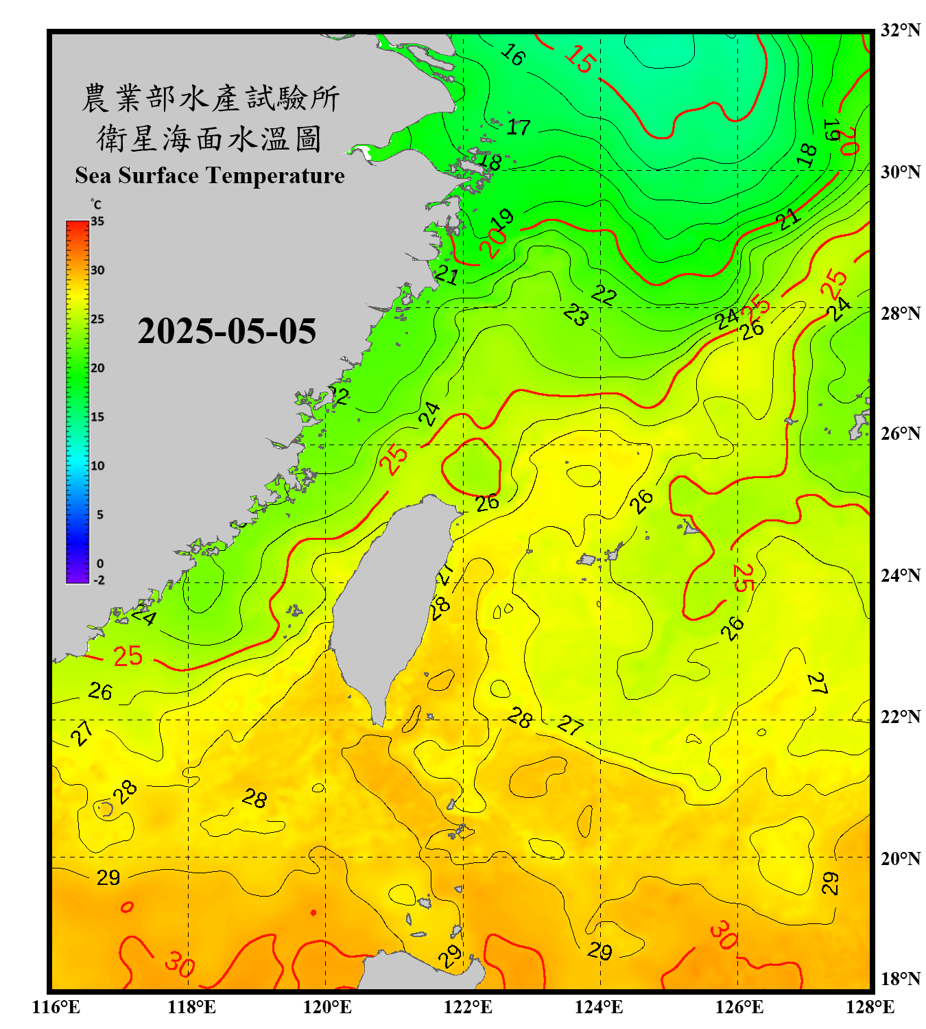 domain-taiwan_20250505090000-JPL-L4_GHRSST-SSTfnd-MUR-GLOB-v02.0-fv04.1.nc_contour