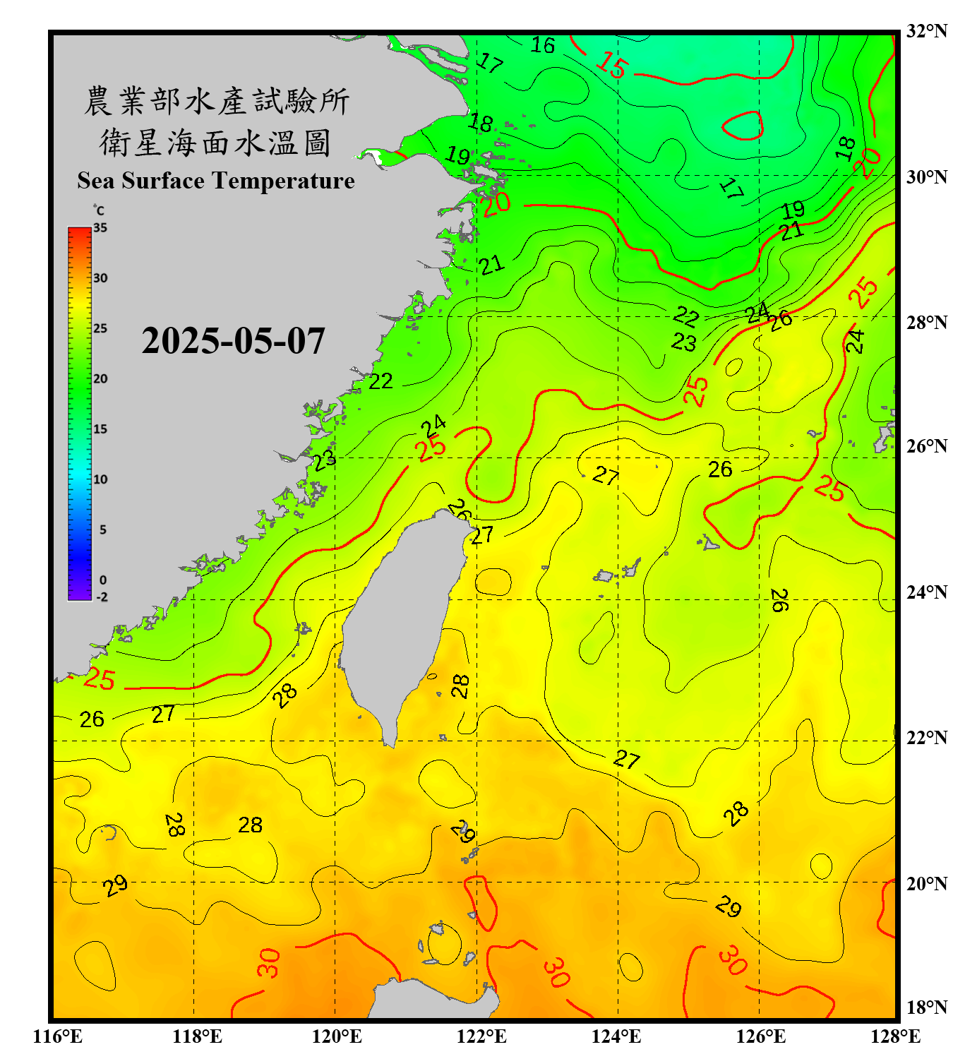 domain-taiwan_20250507090000-JPL-L4_GHRSST-SSTfnd-MUR-GLOB-v02.0-fv04.1.nc_contour