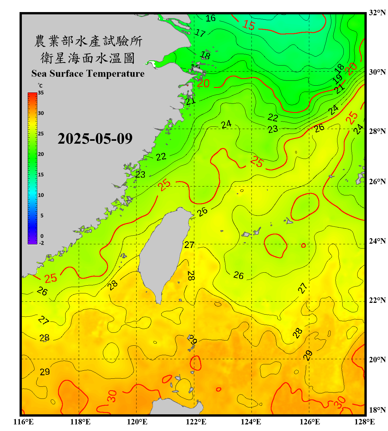 domain-taiwan_20250509090000-JPL-L4_GHRSST-SSTfnd-MUR-GLOB-v02.0-fv04.1.nc_contour