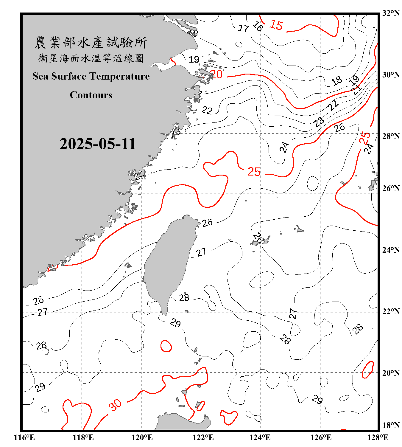 domain-taiwan_20250511090000-JPL-L4_GHRSST-SSTfnd-MUR-GLOB-v02.0-fv04.1.nc_contour_only