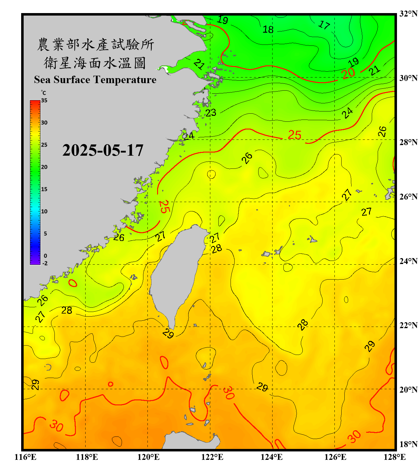 domain-taiwan_20250517090000-JPL-L4_GHRSST-SSTfnd-MUR-GLOB-v02.0-fv04.1.nc_contour
