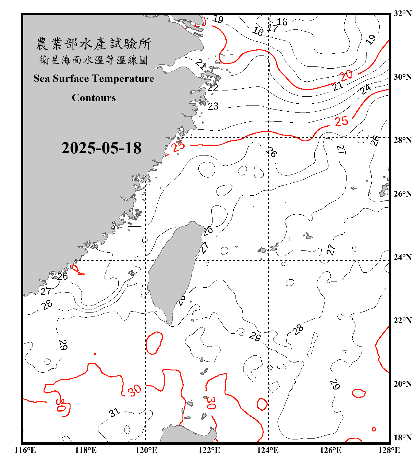 domain-taiwan_20250518090000-JPL-L4_GHRSST-SSTfnd-MUR-GLOB-v02.0-fv04.1.nc_contour_only