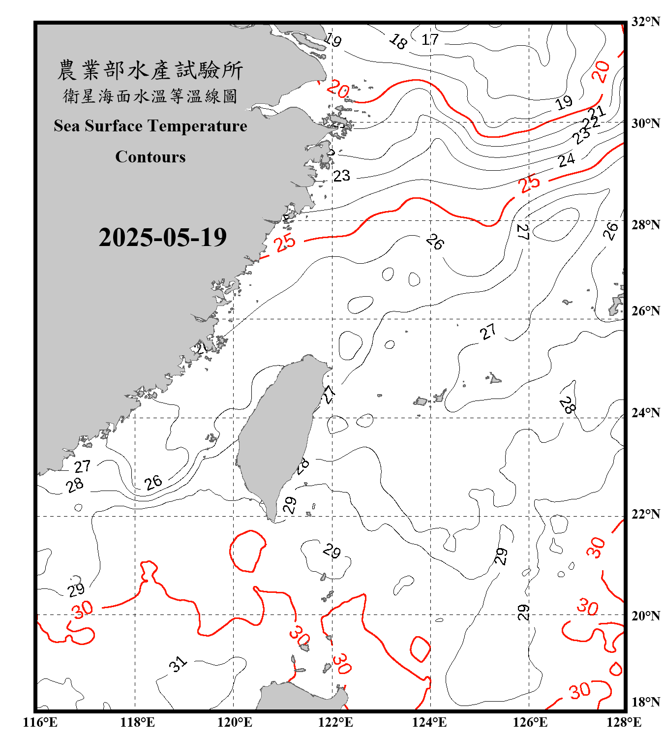 domain-taiwan_20250519090000-JPL-L4_GHRSST-SSTfnd-MUR-GLOB-v02.0-fv04.1.nc_contour_only