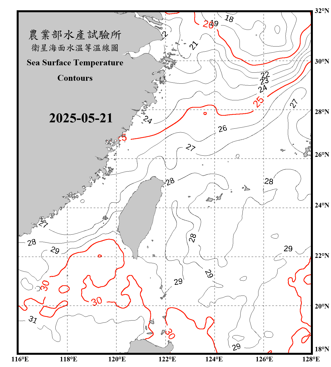 domain-taiwan_20250521090000-JPL-L4_GHRSST-SSTfnd-MUR-GLOB-v02.0-fv04.1.nc_contour_only