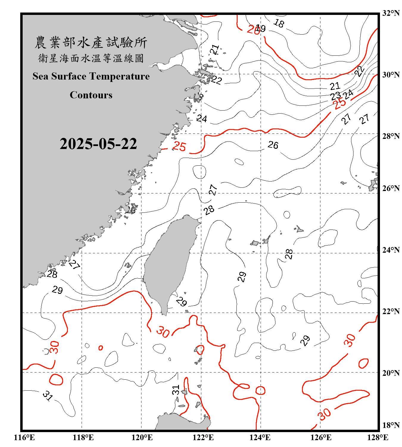 domain-taiwan_20250522090000-JPL-L4_GHRSST-SSTfnd-MUR-GLOB-v02.0-fv04.1.nc_contour_only