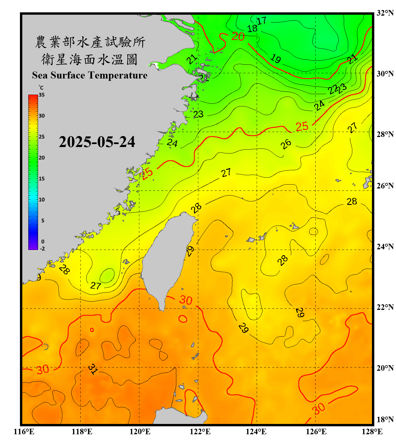 domain-taiwan_20250524090000-JPL-L4_GHRSST-SSTfnd-MUR-GLOB-v02.0-fv04.1.nc_contour