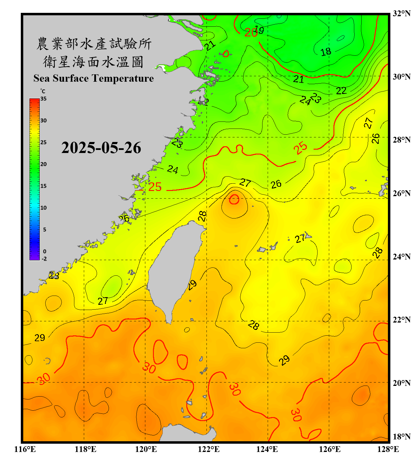 domain-taiwan_20250526090000-JPL-L4_GHRSST-SSTfnd-MUR-GLOB-v02.0-fv04.1.nc_contour