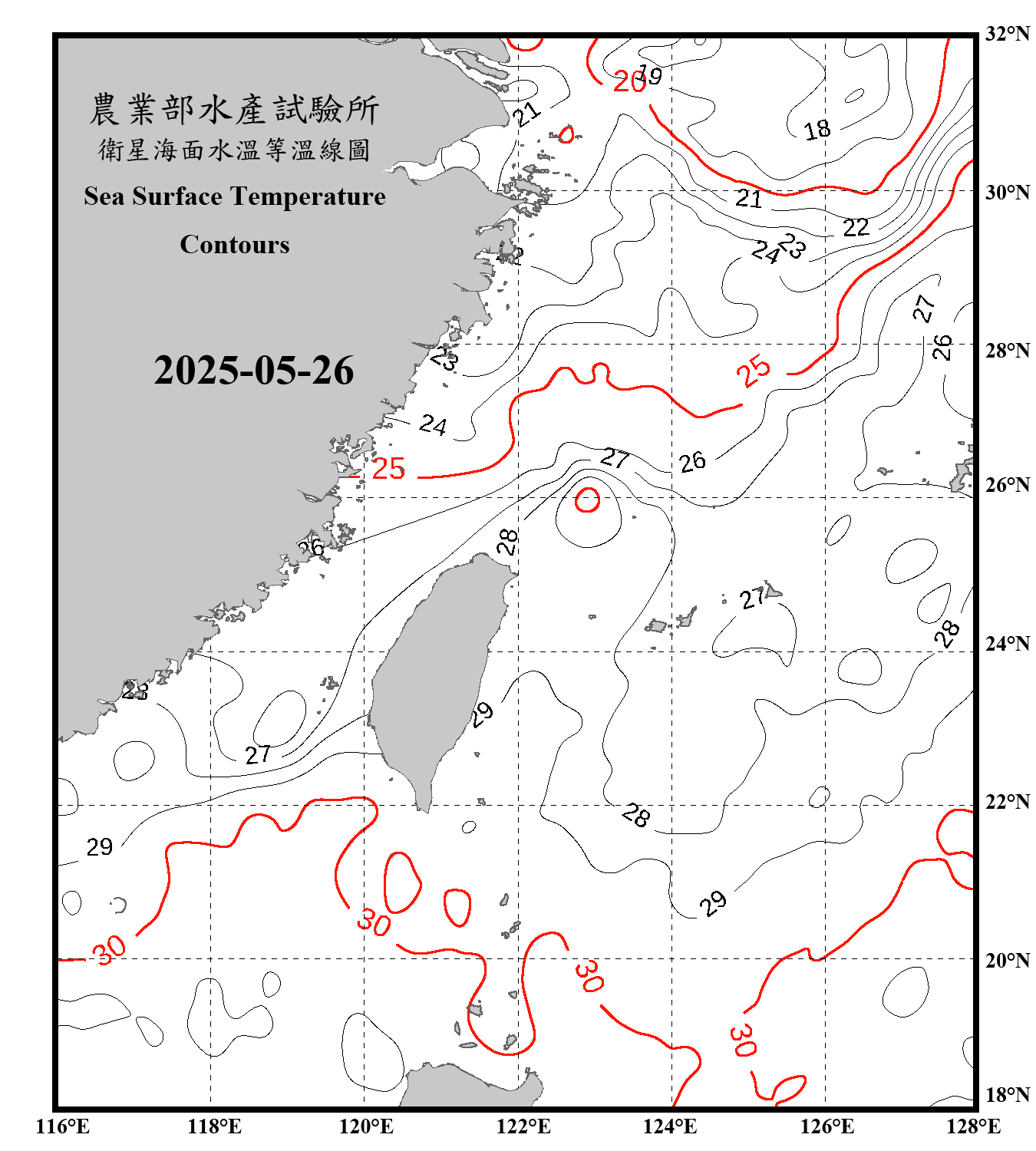 domain-taiwan_20250526090000-JPL-L4_GHRSST-SSTfnd-MUR-GLOB-v02.0-fv04.1.nc_contour_only