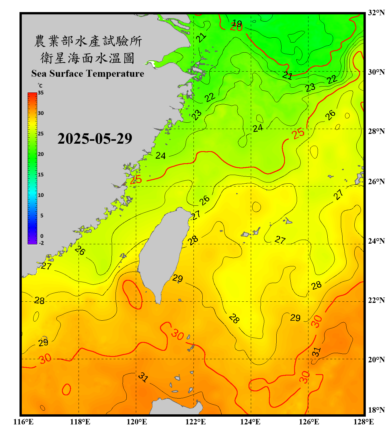 domain-taiwan_20250529090000-JPL-L4_GHRSST-SSTfnd-MUR-GLOB-v02.0-fv04.1.nc_contour
